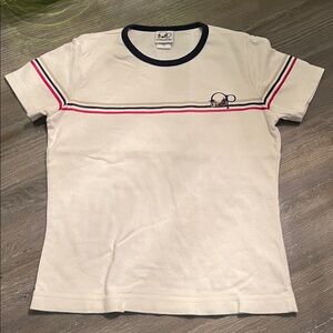 Y2K 1990s Ocean Pacific Ringer T-shirt stripes white 100% cotton medium vintage